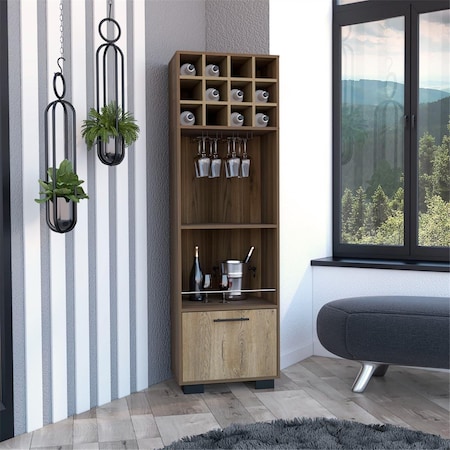 Depot E-Shop Norway Corner Bar Cabinet, Mahagony & Macadamia DE-BGM7769